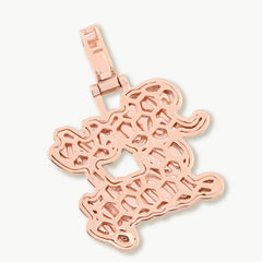 10k Rose Gold 1.12CTW Natural Diamond "Boss Lady" Pendant 8.2gms Womens Charm