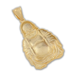 Real 10k Yellow & White Gold 5.5 gms Happy Laughing Buddha Pendant Charm For Men