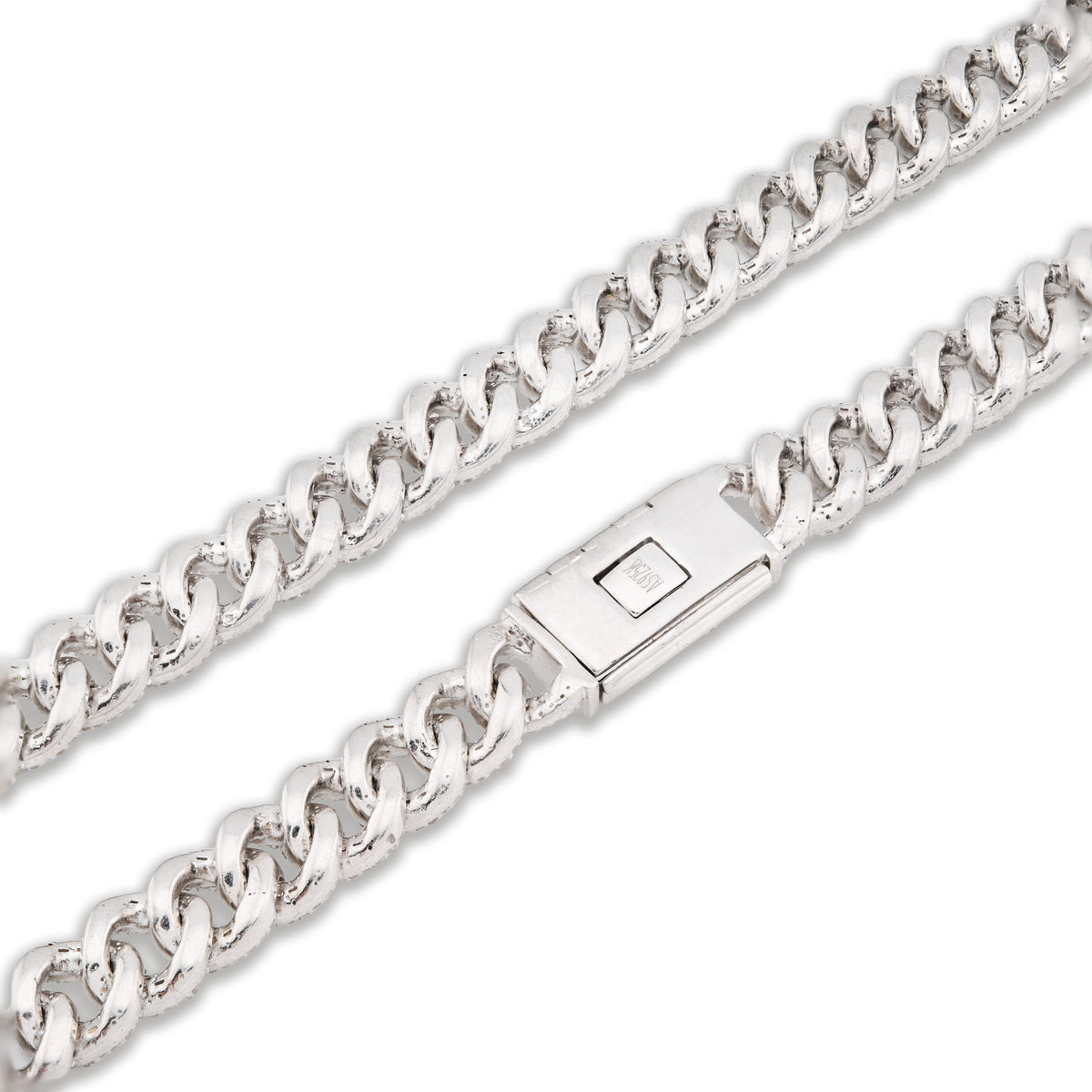 10MM 925 Silver 12.9-17.2CTW Pure Diamond Cuban Link ICED Chain 18-24 Inches Necklace
