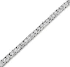 3MM 14k White Gold 9.7gm 5.4CTW Natural Diamond Pointer Tennis Bracelet 7 Inches