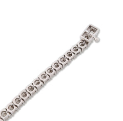 3.5MM 10k White Gold 11gm 1CTW Natural Diamond Illusion Tennis Bracelet 7 Inches