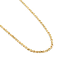 2.5MM Rope Chain Unisex 18 Inch 3.5gm 1/10th 10k Yellow Gold Bonded 925 Necklace