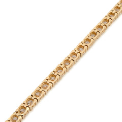 3MM 14k Real Yellow Gold 9.7gms 5CTW Lab Diamond Tennis Bracelet 7 Inches Armlet