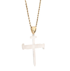 1/10th 10k Gold Bonded 925 Screw Nail Cross Pendant 3.3gms Mens Two Tone Charm
