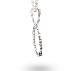 925 Silver 6.7gms 0.35 CTW Natural Diamond Circle Picture Pendant Memorial Charm