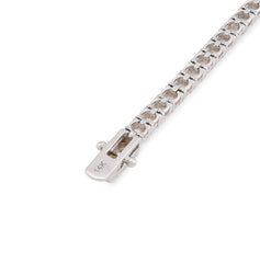 3MM 14k White Gold 9.7gm 5.4CTW Natural Diamond Pointer Tennis Bracelet 7 Inches