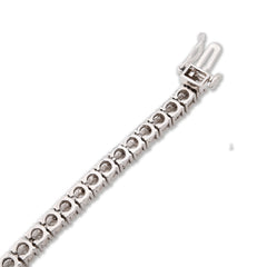 3.5MM 10k White Gold 11gm 1CTW Natural Diamond Illusion Tennis Bracelet 7 Inches