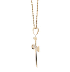 1/10th 10k Gold Bonded 925 Screw Nail Cross Pendant 3.3gms Mens Two Tone Charm