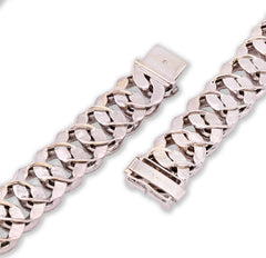 17MM 10k White Gold 23In 26.5CTW Pure Round/Baguette Diamond 223.9gm Cuban Chain