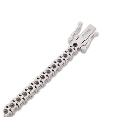 4MM 10k White Gold 15.8g 1.26CTW Natural Diamond Illusion Tennis Bracelet 8 Inch