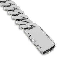 10MM 925 Sterling Silver 42.8gms 9.5CTW Lab Diamond Cuban Link Bracelet 8 Inches