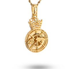 10k Yellow Gold 12g 3.75CTW Real Round/Baguette Diamond Lion Crown Pendant Charm