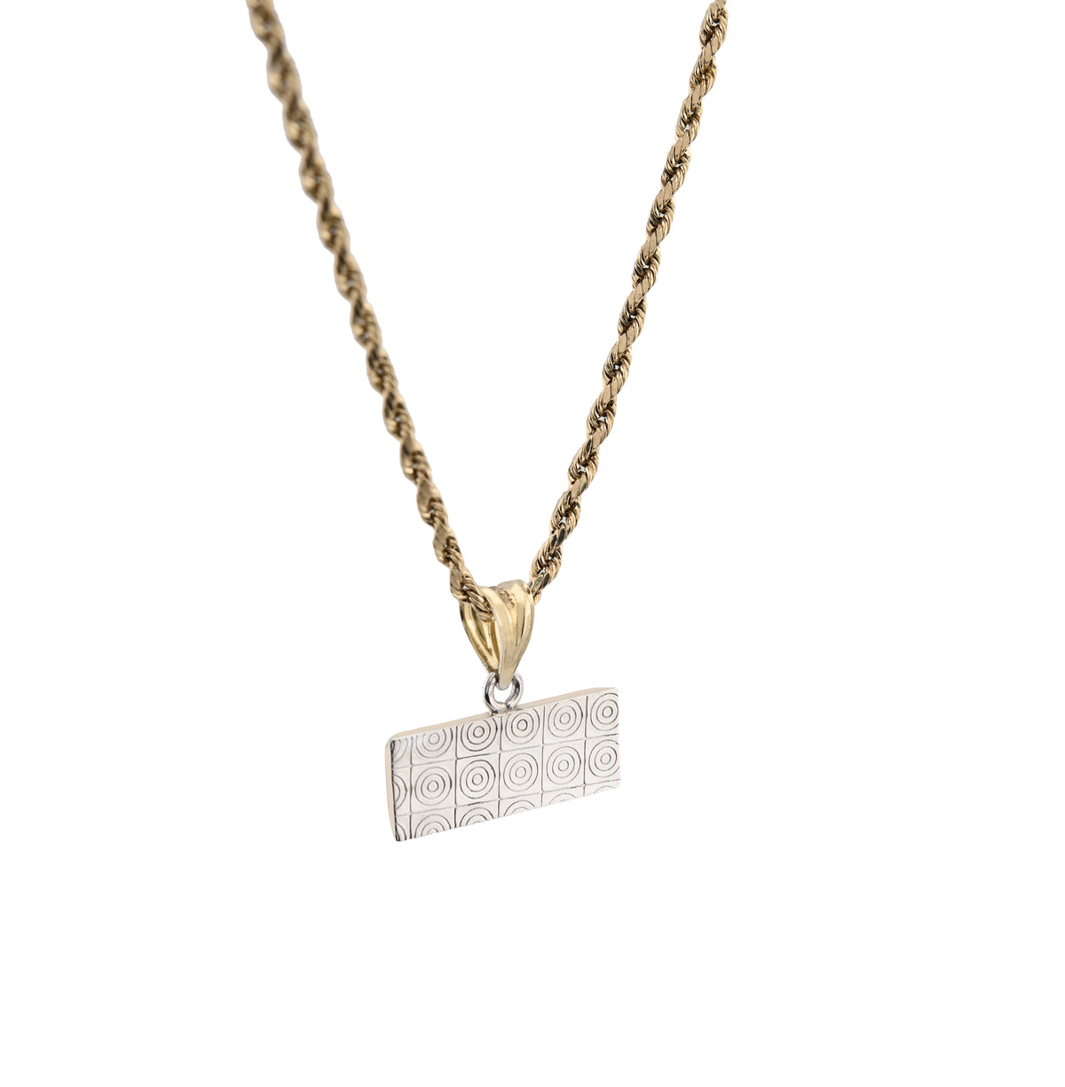 1/10th 10k Gold Bonded 925 Last Supper Pendant Two Tone Diamond Cut 1.2gms Charm