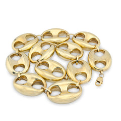 38MM 10k Yellow Gold Gucci Link Chain Men 24" Necklace 122.25gms
