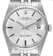 Rolex Datejust 36 Silver Stick Dial on Jubilee D Link Bracelet Ref. 1601 1976