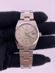Rolex Oyster Perpetual Date Silver Stick Dial on Oyster Steel Bracelet Ref. 1500 1966
