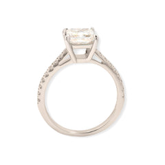 14k White Gold 1.79CTW Lab Grown Princess Cut Solitaire Diamond Womens S7 Ring