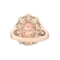 14k White Gold 6.3CTW Lab Diamond Pink Solitaire W/ Tear Small Stones 5g Ring