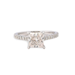 14k White Gold 1.79CTW Lab Grown Princess Cut Solitaire Diamond Womens S7 Ring