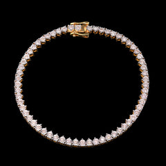 10k Yellow Gold Men 0.78CTW Natural Diamond Tennis Bracelet 7g 7In Armlet