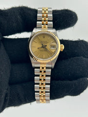 Rolex Datejust Lady Champagne Stick Dial on 2 Tone Jubilee D Link Bracelet Ref. 69173 1987