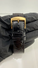 Rolex Datejust Champagne Diamond Factory Dial on Generic Black Leather Band Ref. 16233G 1991
