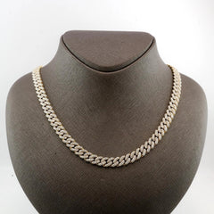 22" 8MM Men 10k Yellow Gold 9.62 CTW Diamond Cuban Necklace 41.87g Hip Hop Chain