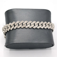 10MM Mens 925 Silver 5.5 CTW Round/Baguette Diamond Bracelet 8" Hip Hop Armlet