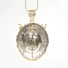 10k Yellow Gold 4 CTW Diamond 3D Lion Head with Crown Pendant 40.64g Men Charm