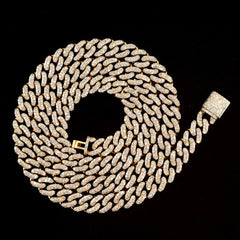 22" 8MM Men 10k Yellow Gold 9.62 CTW Diamond Cuban Necklace 41.87g Hip Hop Chain
