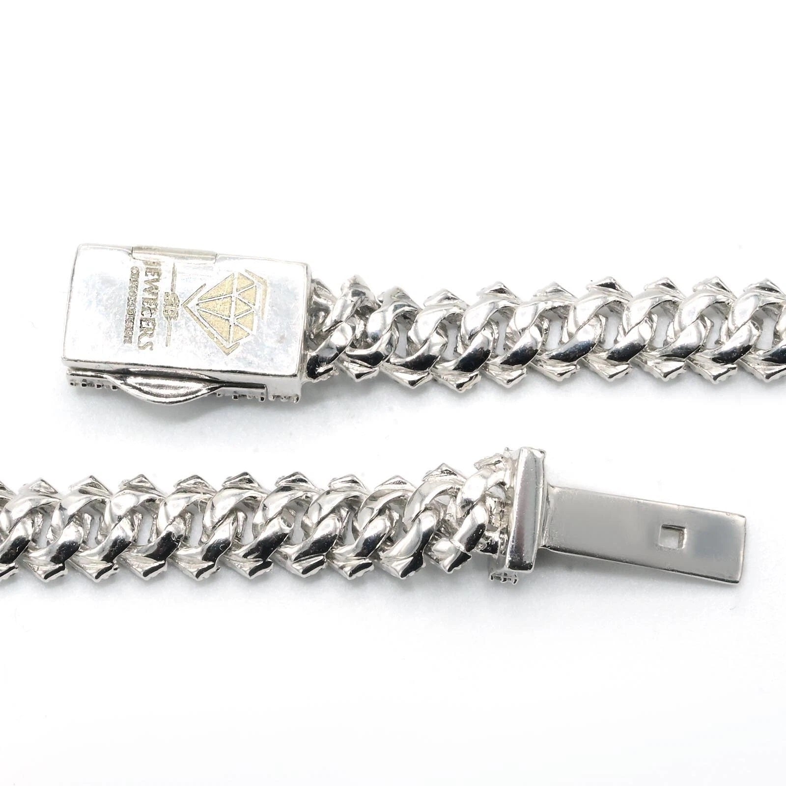 8.3MM Silver 11.23 CTW Diamond Snake Cuban Necklace 54g Chain For Men - 19.5"
