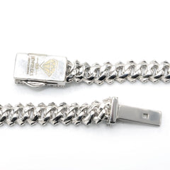 8.3MM Silver 11.23 CTW Diamond Snake Cuban Necklace 54g Chain For Men - 19.5"