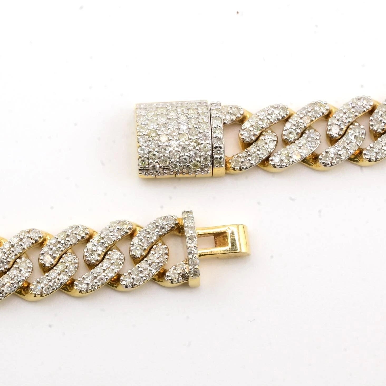 22" 8MM Men 10k Yellow Gold 9.62 CTW Diamond Cuban Necklace 41.87g Hip Hop Chain