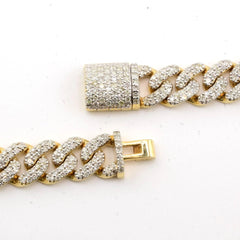 22" 8MM Men 10k Yellow Gold 9.62 CTW Diamond Cuban Necklace 41.87g Hip Hop Chain