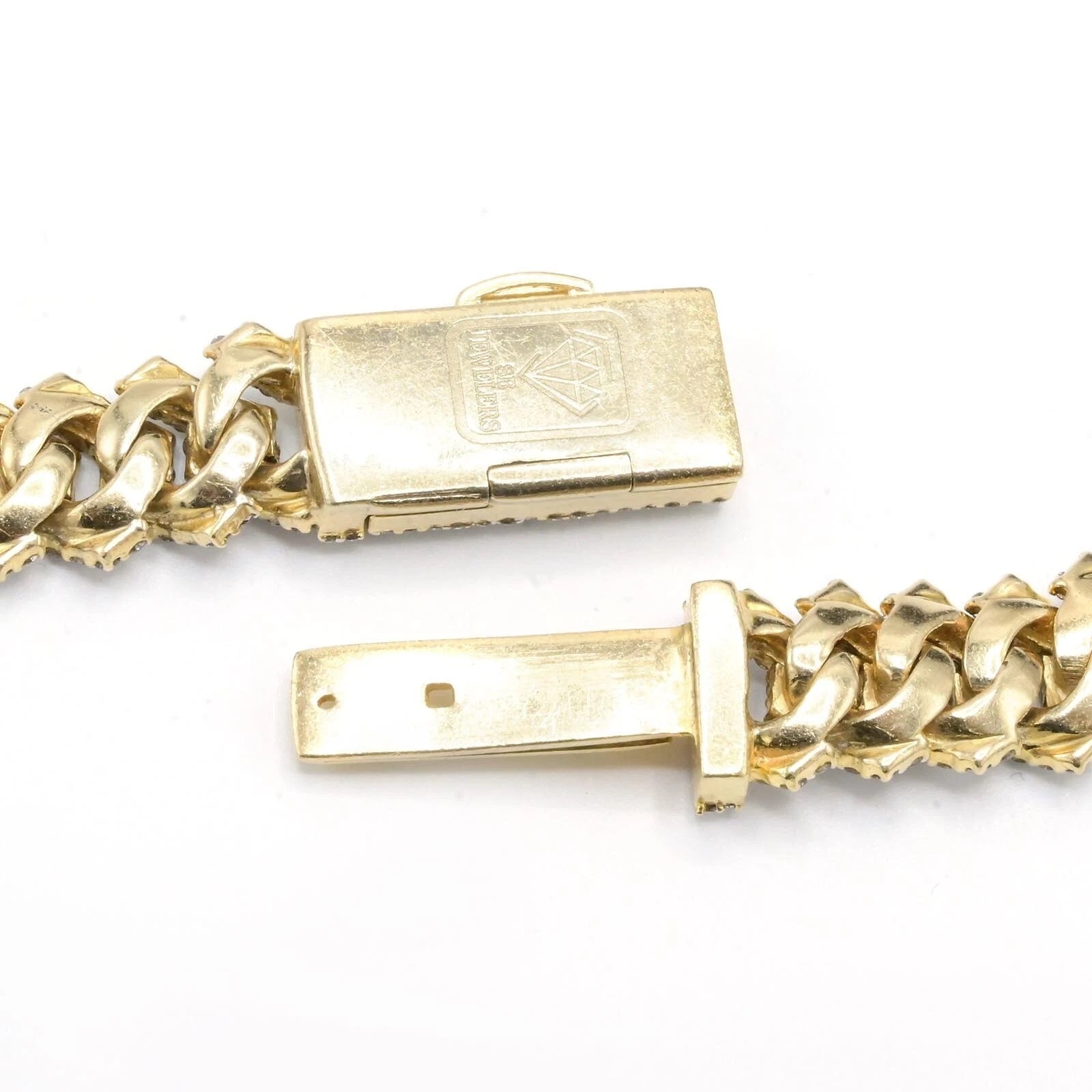 22" Men 10.3mm 10k Yellow Gold 22 CTW Diamond Snake Cuban Necklace