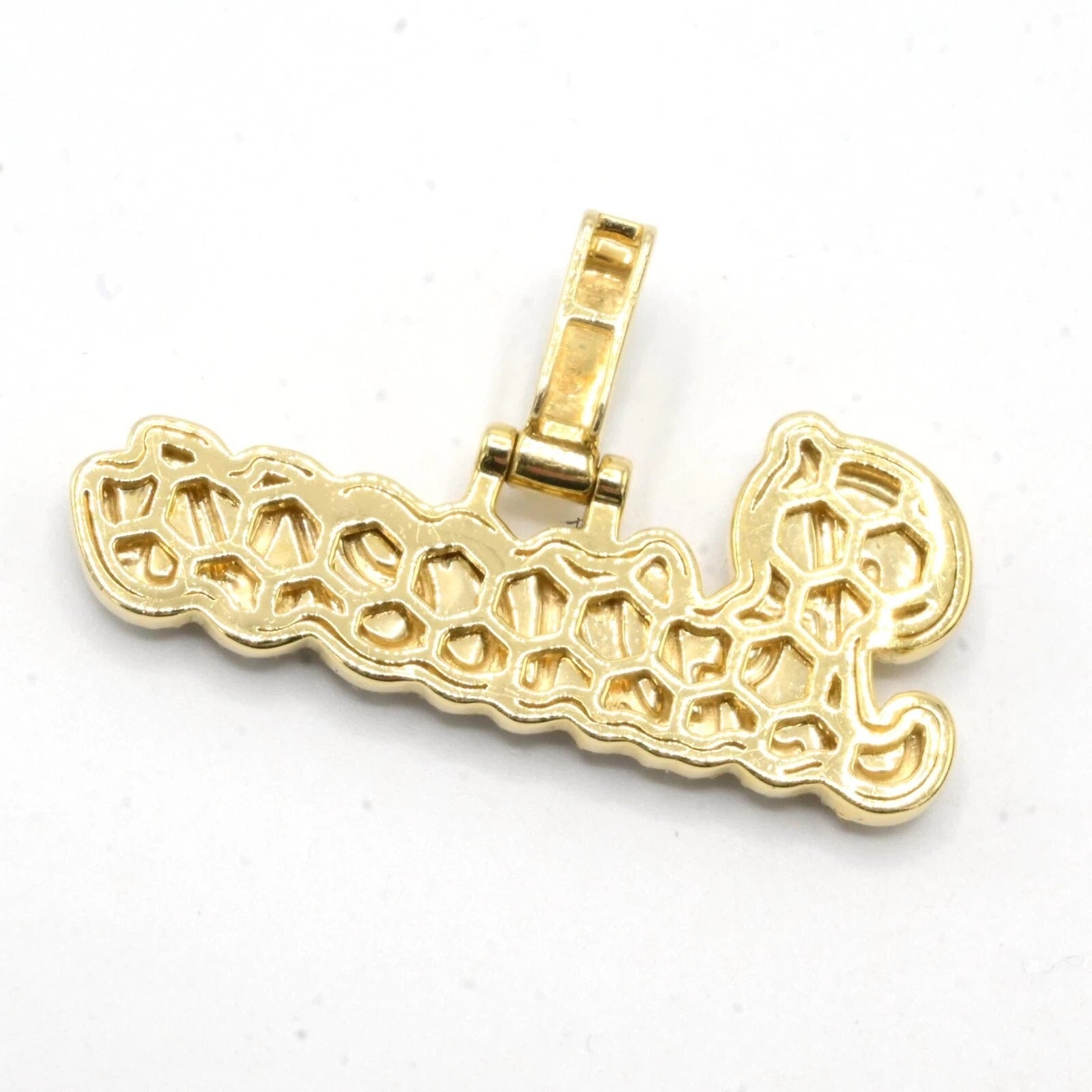 10k Yellow Gold 0.96 CTW Diamond "Princess" Name 1 Layer 3D Pendant 6.7g Charm