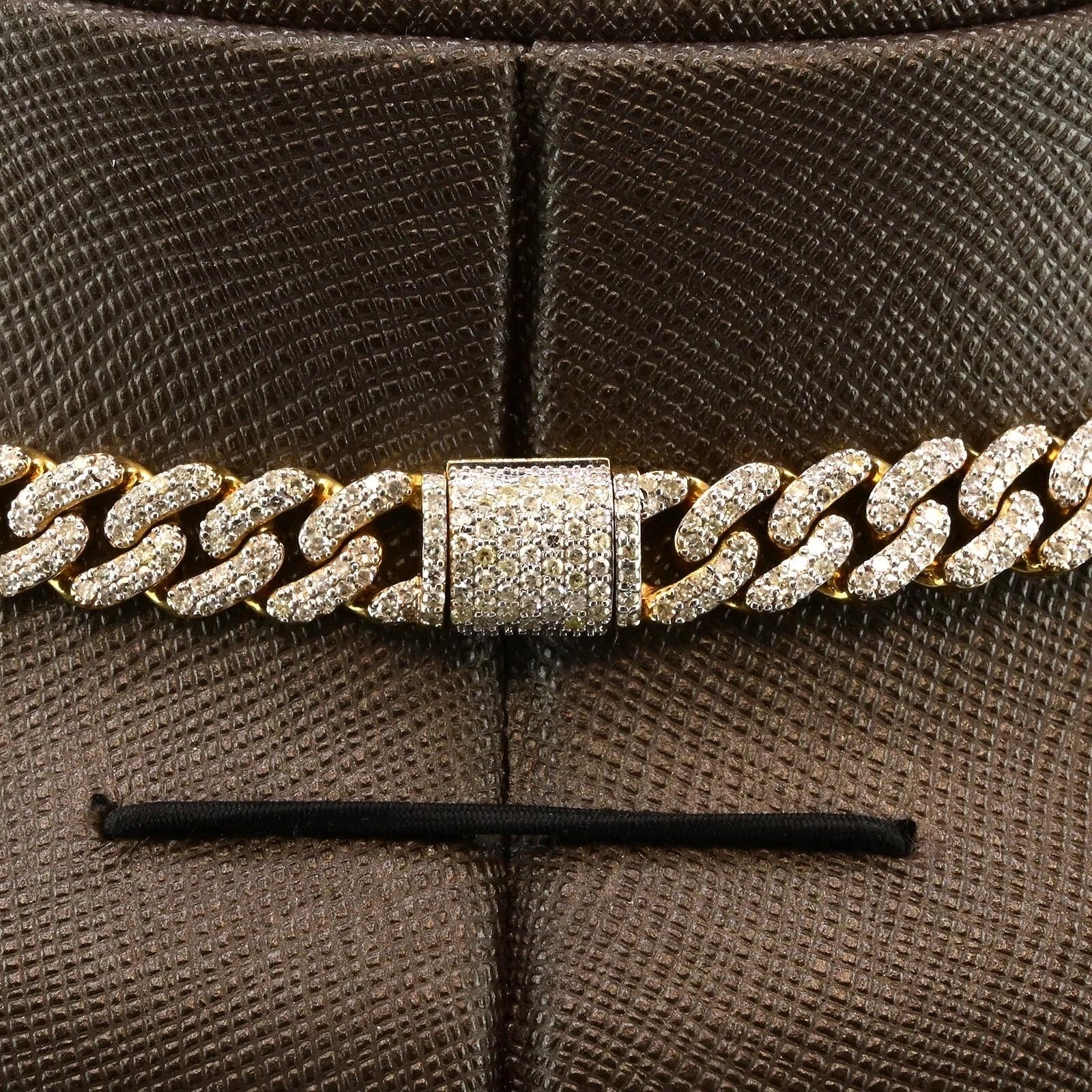22" 8MM Men 10k Yellow Gold 9.62 CTW Diamond Cuban Necklace 41.87g Hip Hop Chain