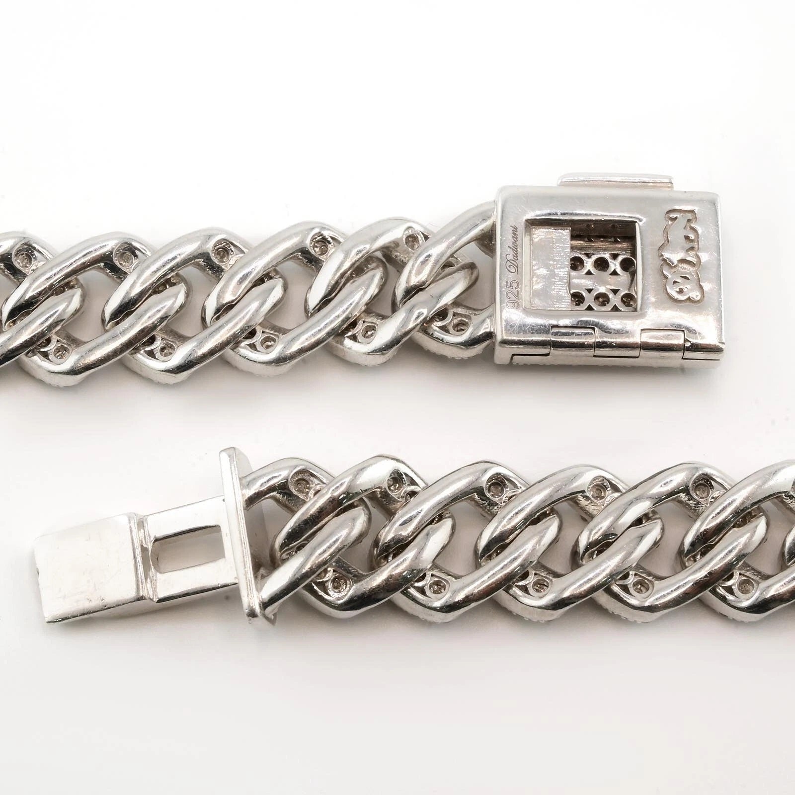 Hip Hop 14MM Men Silver 7.05CTW Diamond Cuban Necklace 148.33g Chain - 22 Inches
