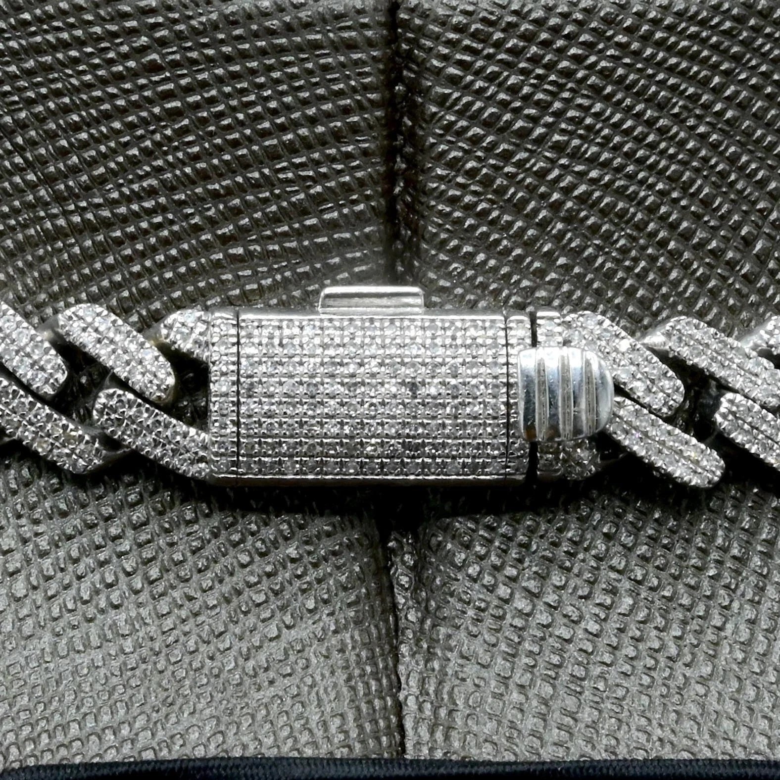 8MM 10k White Gold 2 Row 5.25CTW Diamond Cuban Necklace 41.73g Chain - 20 Inches