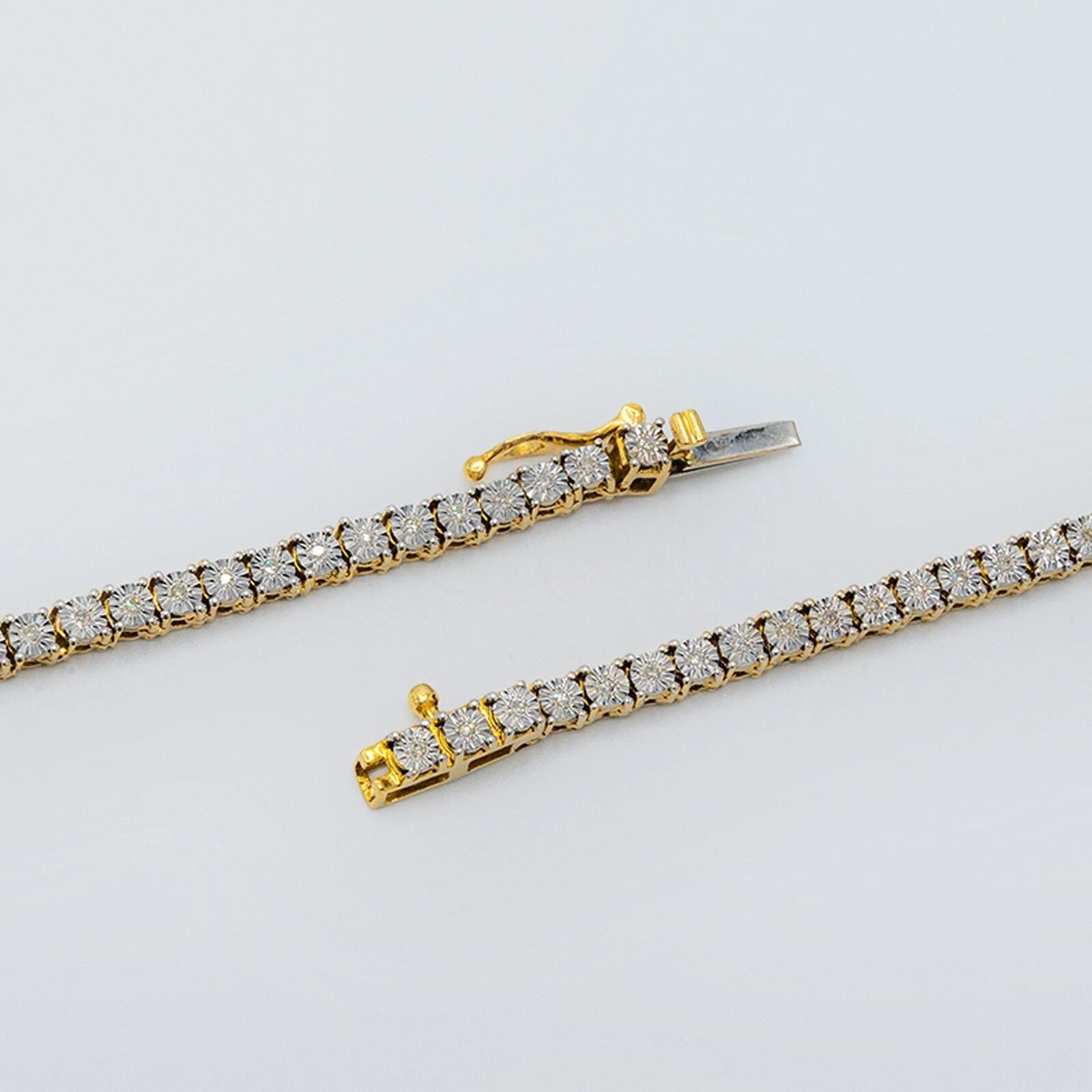 3MM 10k Yellow/Rose Gold 5 CTW Diamond Tennis Heart & Rose Necklace 20" Chain