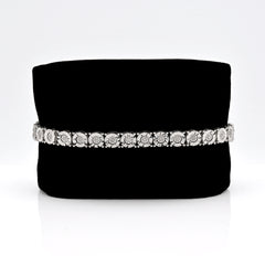 Mens 5MM 925 Sterling Silver 13.5gms 0.8CTW Natural Diamond 8In Tennis Bracelet