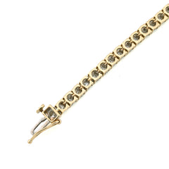10k Yellow Gold 2CTW Natural Diamond 7Inch Tennis Bracelet  10.3g Unisex Armlet