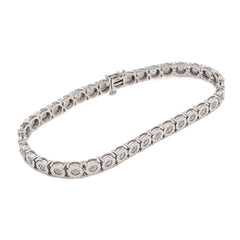 Mens 5MM 925 Sterling Silver 13.5gms 0.8CTW Natural Diamond 8In Tennis Bracelet