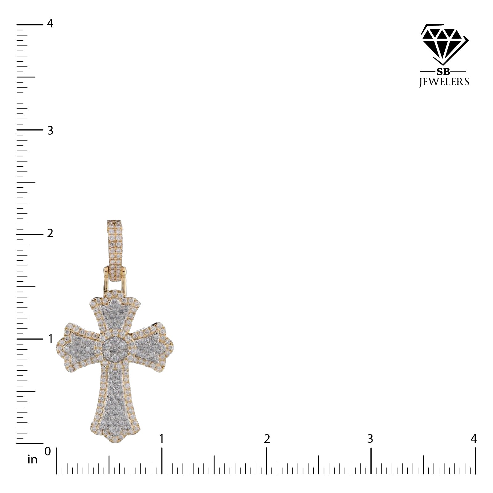 10k Yellow Gold 2.35CT Natural Diamond Cross Pendant 2.35g Mens Religious Charm