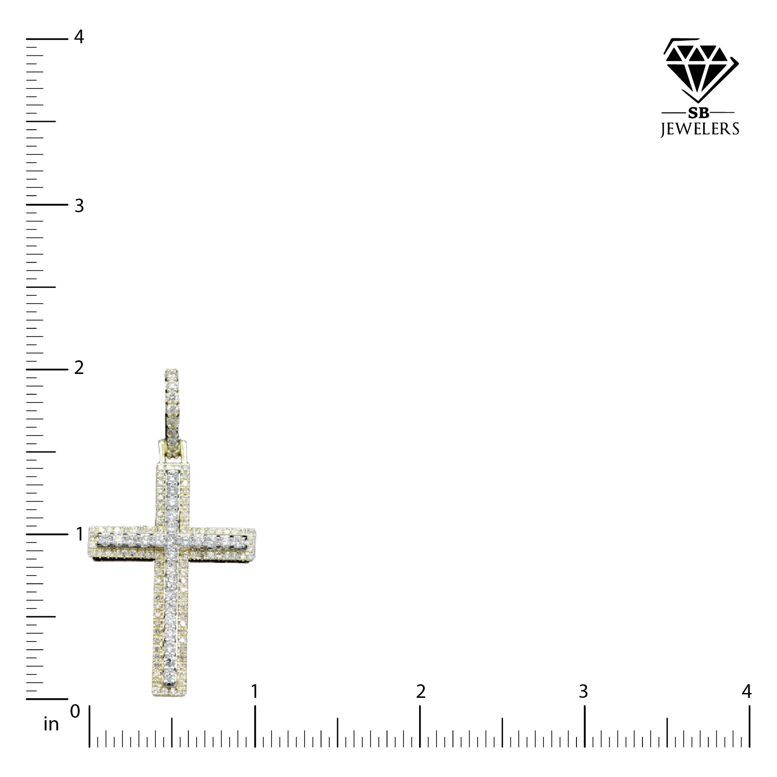10k Yellow Gold 0.9CTW 2 Layer Round Cut Diamond Cross Pendant 3.6g Mens Charm