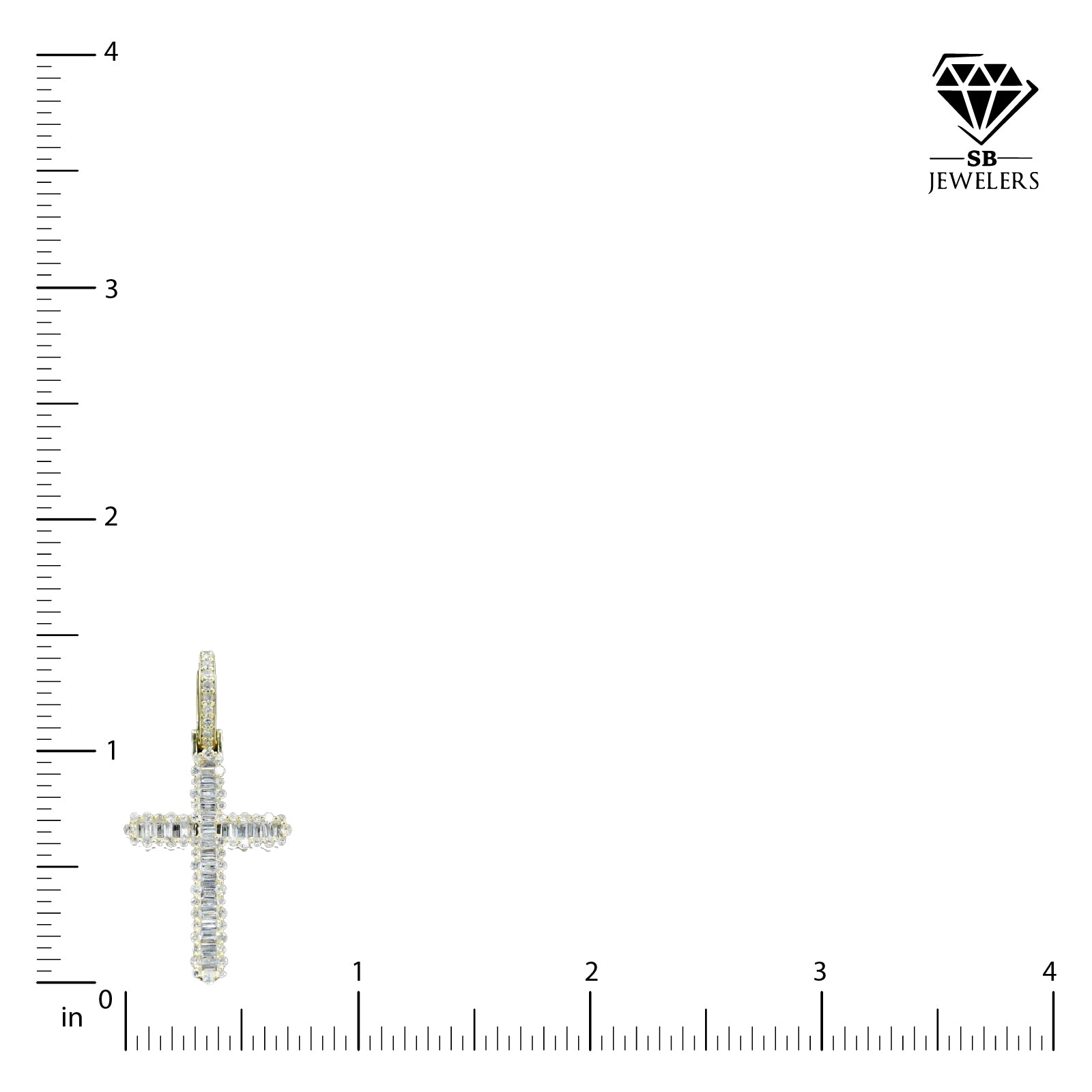 10k Yellow Gold 0.85CT Round/Baguette Diamond Cross Pendant 2.7g Mens Pure Charm