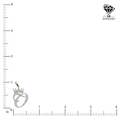10k Yellow Gold Initial O Crown Pendant 0.20CT Pure Diamond 1.81g Alphabet Charm