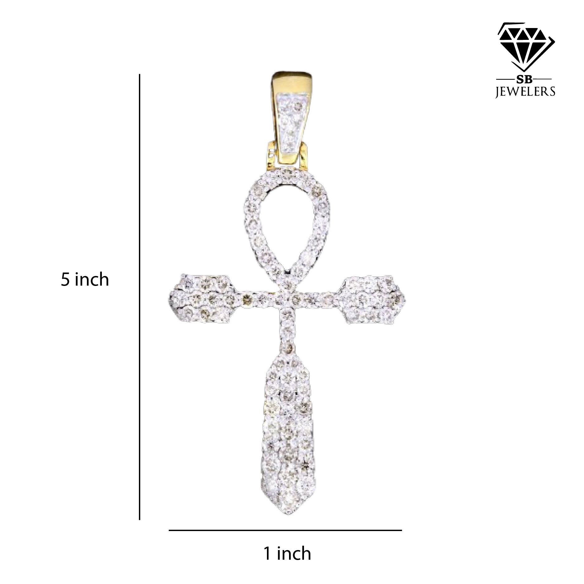 Religious 10k Yellow Gold 0.95 CTW Natural Diamond Cross Pendant 3.4g Mens Charm