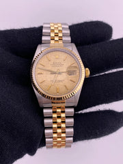 Rolex Datejust 36 Champagne Linen Stick Dial on Jubilee Ref. 16013