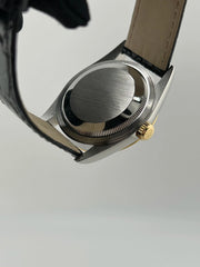 Rolex Datejust 36 Champagne Stick Dial on Generic Black Leather Strap Ref. 16233 1996